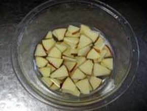 slice a apple and soak in salted water