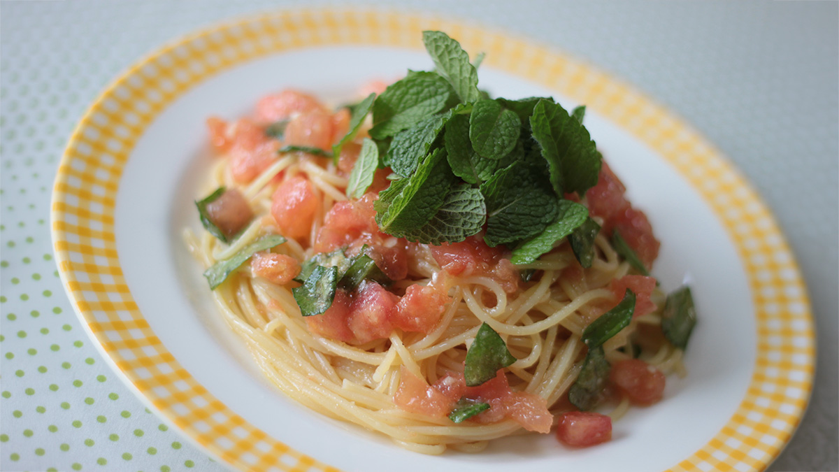 トマトの冷製パスタ