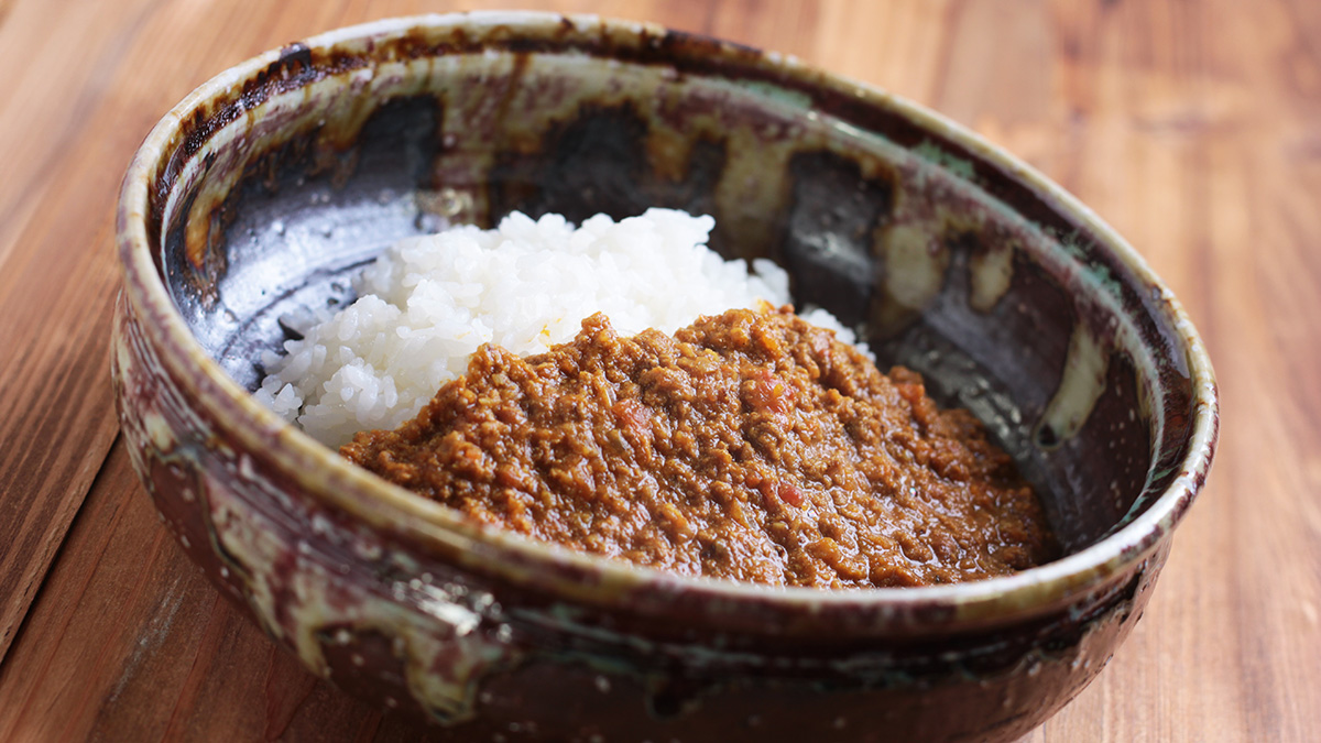 ハンバーグでキーマカレーの作り方・メイン完成写真