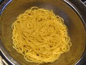 After draining well, Toss the noodles with sesame oil